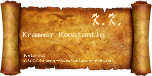 Krammer Konstantin névjegykártya